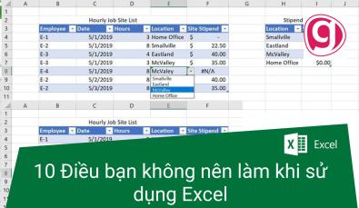 10 Điều bạn không nên làm khi sử dụng Excel