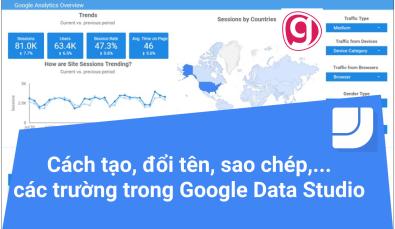 Cách tạo, đổi tên, sao chép, vô hiệu hóa và xóa các trường trong Data source Google data studio