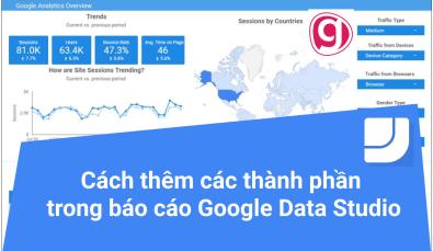 Cách thêm và cấu hình các thành phần trong báo cáo Google Data Studio
