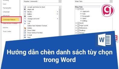 Hướng dẫn chèn danh sách tùy chọn trong Word
