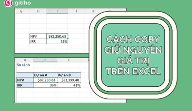 Hướng dẫn cách copy giá trị trong Excel không copy công thức
