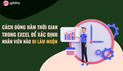 Cách dùng hàm thời gian trong Excel xác định nhân viên đi muộn