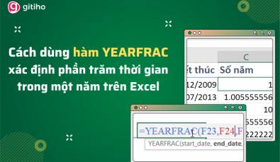 Cách dùng hàm YEAHFRAC trong Excel