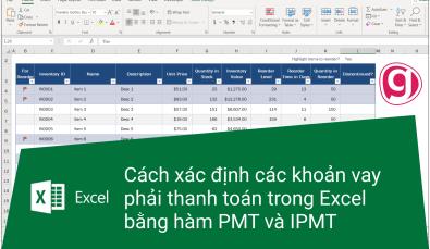 Hướng dẫn cách xác định các khoản vay phải thanh toán trong Excel bằng hàm PMT và IPMT