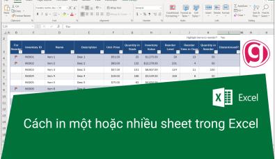 Cách in một hoặc nhiều sheet trong Excel