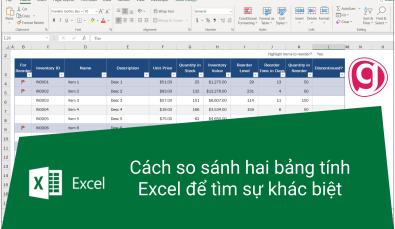 Cách so sánh 2 file Excel để tìm sự khác biệt nhanh chóng