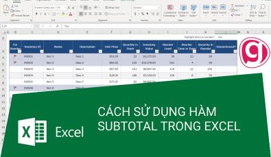 Hàm SUBTOTAL trong Excel: công thức, cách dùng và ví dụ