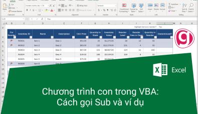 Hướng dẫn cách gọi Sub trong VBA qua các ví dụ