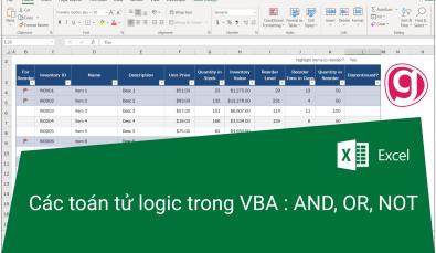 Hướng dẫn cách dùng các toán tử logic AND, OR, NOT trong VBA