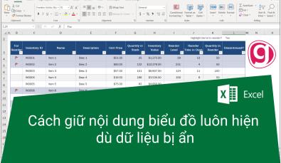 Hướng dẫn cách giữ nội dung biểu đồ luôn hiện dù dữ liệu bị ẩn