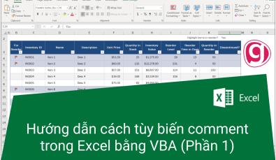 Hướng dẫn cách tùy biến comment trong Excel bằng VBA (Phần 1)