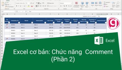 Hướng dẫn cách ẩn hiện các ghi chú trong Excel cơ bản