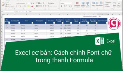 Hướng dẫn cách chỉnh Font chữ trong thanh Formula của Excel