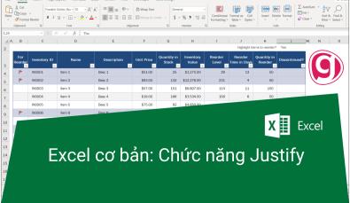 Hướng dẫn cách dùng chức năng Justify tự động xuống dòng trong Excel