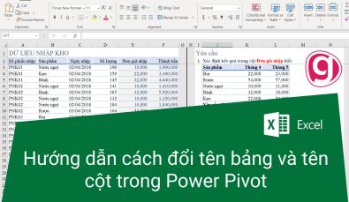 Hướng dẫn cách đổi tên bảng và tên cột trong Power Pivot