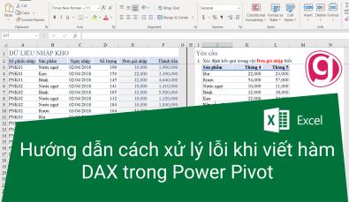 Hướng dẫn cách xử lý lỗi khi viết hàm DAX trong Power Pivot