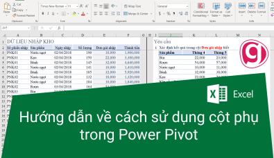 Hướng dẫn về cách sử dụng cột phụ trong Power Pivot