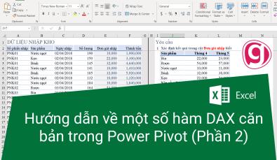 Hướng dẫn về một số hàm DAX căn bản trong Power Pivot (Phần 2)