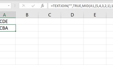 Hướng dẫn sử dụng hàm TEXTJOIN làm hàm đảo ngược chuỗi trong Excel