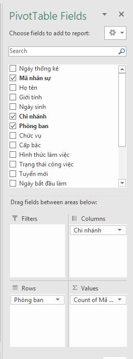 Micro Pivottable Cách sắp xếp dữ liệu và các bộ lọc trong Pivot Table