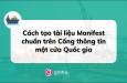 Cách tạo tài liệu Manifest chuẩn trên Cổng thông tin một cửa Quốc gia