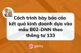 Cách trình bày báo cáo kết quả kinh doanh dựa vào mẫu B02-DNN theo thông tư 133