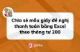 Chia sẻ mẫu giấy đề nghị thanh toán bằng Excel theo thông tư 200