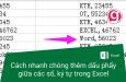 Cách thêm dấu phẩy giữa các số, ký tự trong Excel