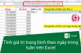 Hướng dẫn tính giá trị trung bình theo ngày trong tuần trên Excel