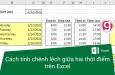 Cách tính chênh lệch thời gian giữa hai thời điểm trên Excel