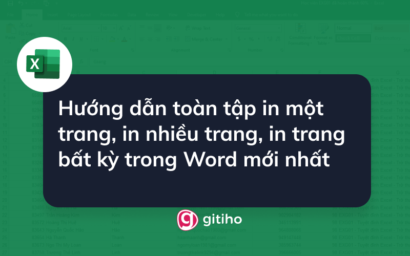 Cách in một trang bất kỳ trong Excel như thế nào? 
