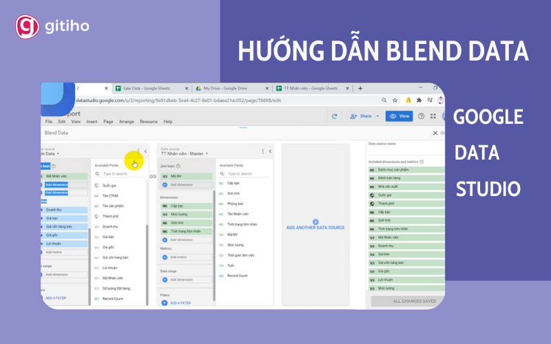 Hướng dẫn chi tiết cách Blend Data trong Google Data Studio