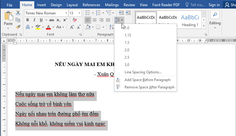 Thao tác với đoạn văn P2 - Căn chỉnh khoảng cách dòng, đoạn trong Word