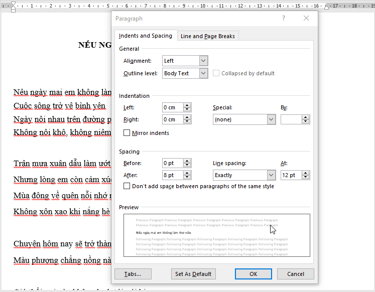 Thao tác với đoạn văn P2 - Căn chỉnh khoảng cách dòng, đoạn trong Word