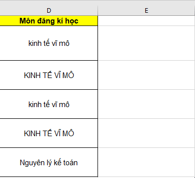 Hướng dẫn cách đổi chữ thường thành chữ hoa trong Excel