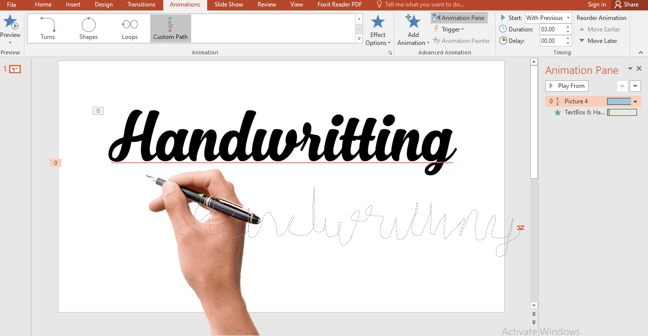 Cách tạo hiệu ứng chữ viết tay (handwritting) cực hay trong Powerpoint