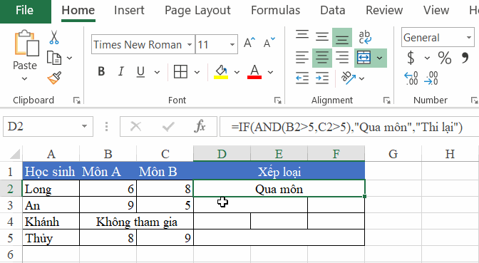 Loại bỏ các ô đã gộp trước khi thực hiện kéo công thức