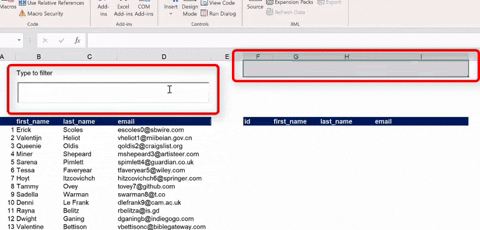 Cách tạo ô lọc dữ liệu trong Excel hiện kết quả theo thời gian thực