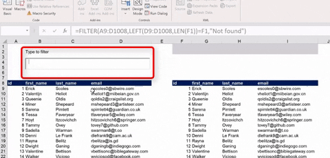 Cách tạo ô lọc dữ liệu trong Excel hiện kết quả theo thời gian thực