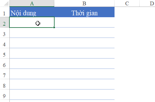 Cách tự động ghi nhận thời gian nhập dữ liệu bằng VBA