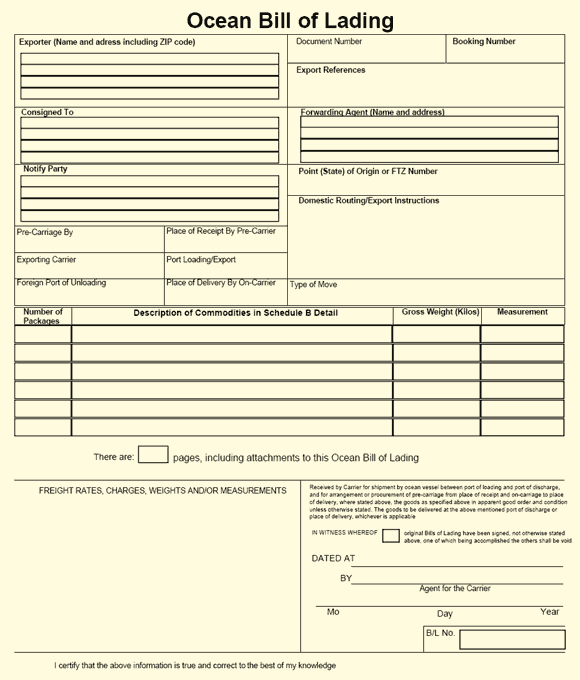 Tìm hiểu về vận đơn đường biển (Bill of Lading) trong xuất nhập khẩu