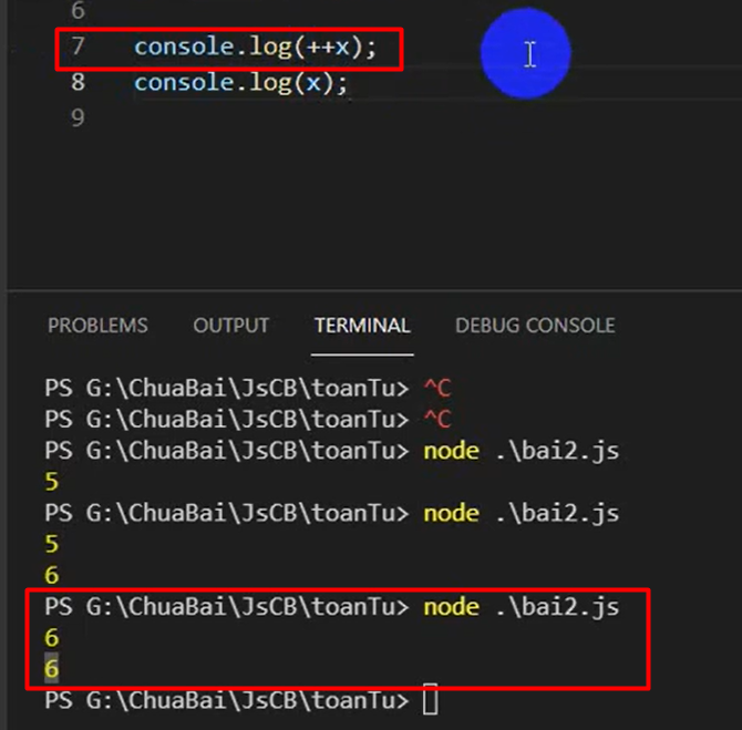 Bài tập thực hành Javascript với toán tử ++ kèm hướng dẫn giải