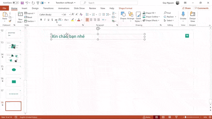 Hiệu ứng Morph trong Powerpoint: cách cài đặt và hướng dẫn sử dụng chi tiết