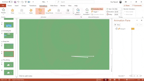Khám phá nhóm hiệu ứng Powerpoint tạo sự nhấn mạnh vào đối tượng