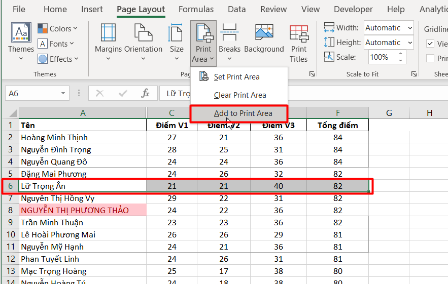 Cách chọn vùng in trong Excel 2003, 2007, 2010, 2016, 2021, 365