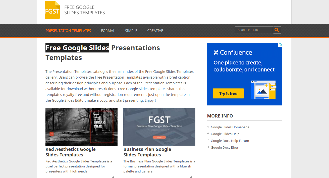 Website Free Google Slides Templates