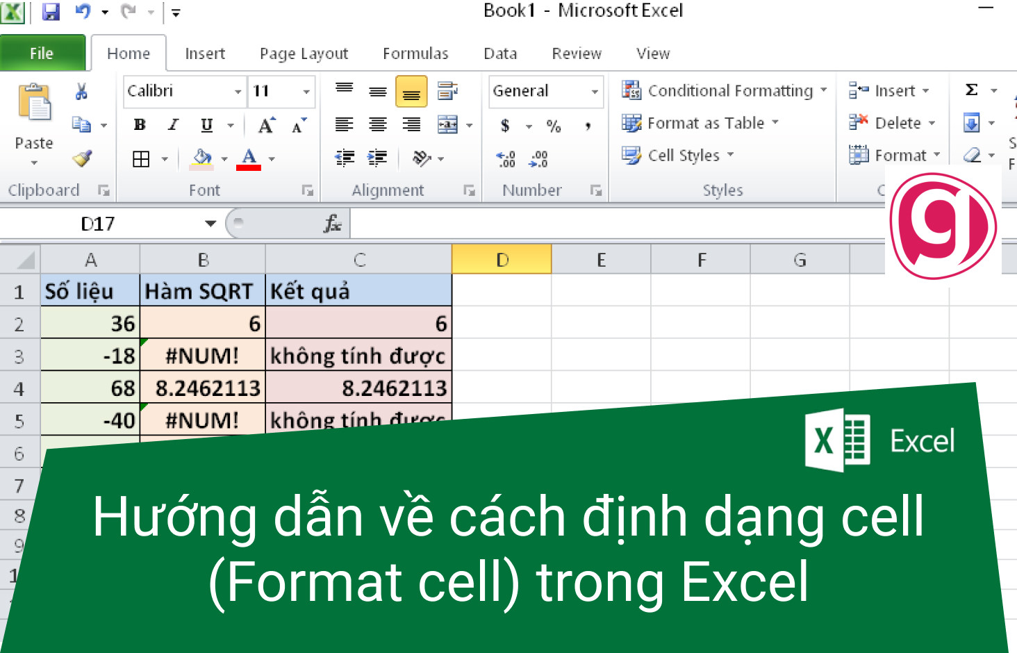 Hướng dẫn về cách định dạng cell (Format cell) trong Excel