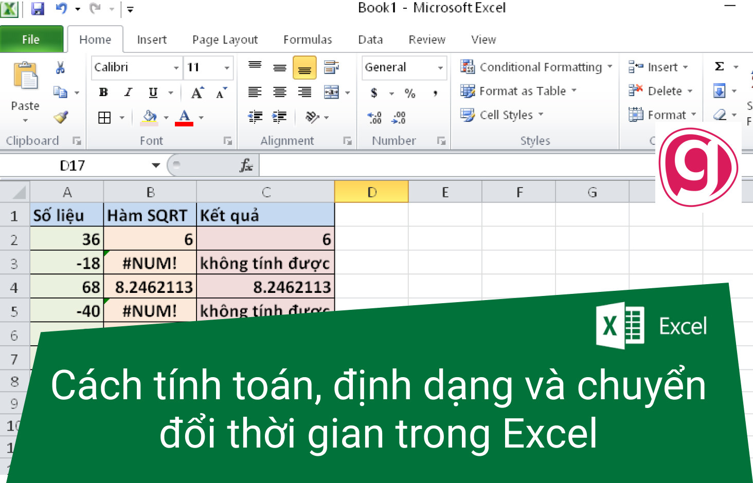 Cách tính toán, định dạng và chuyển đổi thời gian trong Excel
