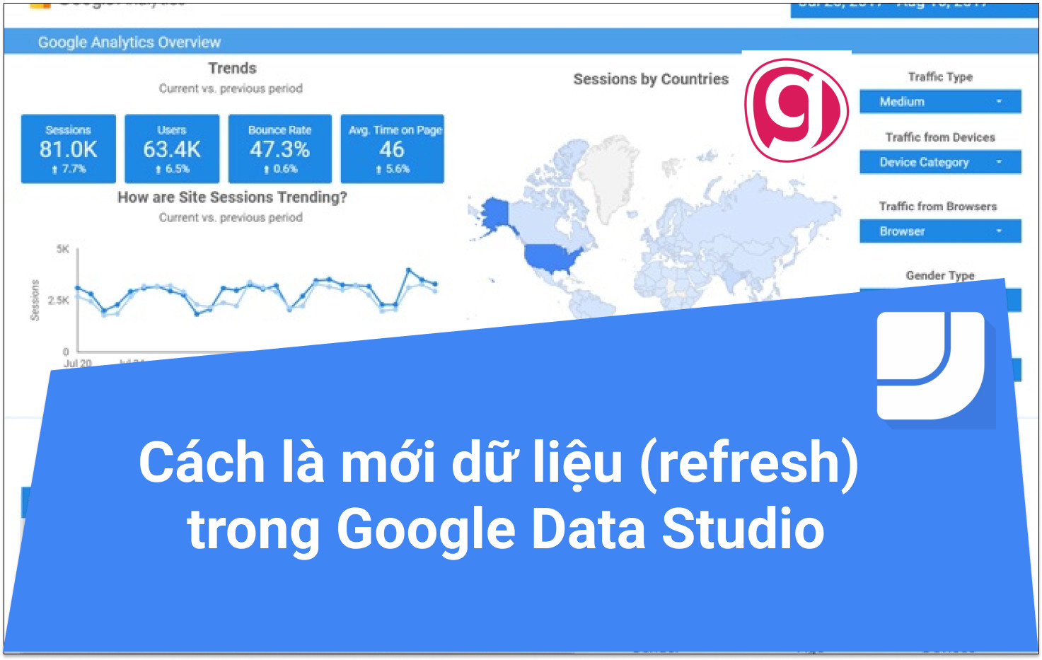Cách làm mới dữ liệu trong Google data studio để đồng bộ dữ liệu.