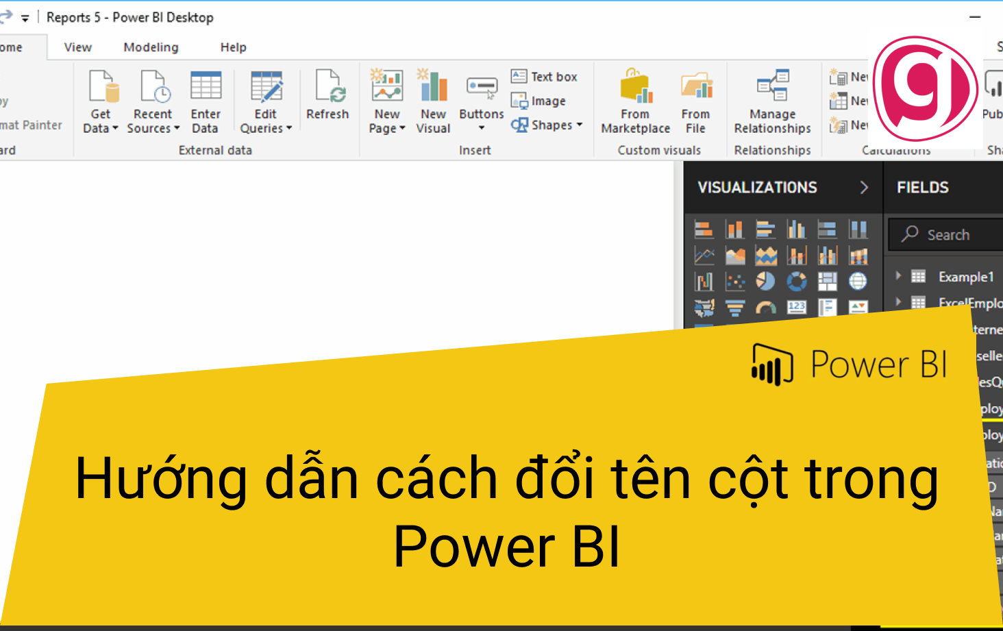 Hướng dẫn cách đổi tên cột trong Power BI